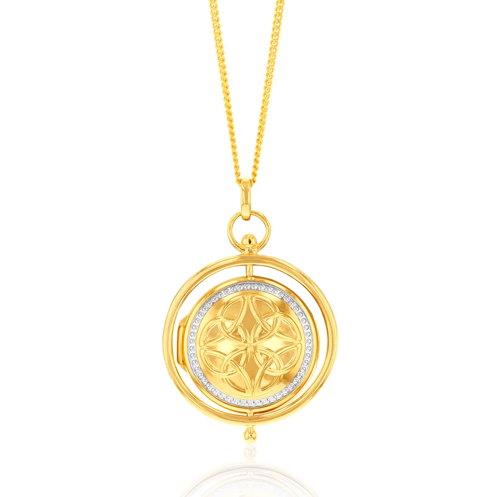 9ct Two Tone Gold Spinner Locket Pendant – Shiels Jewellers