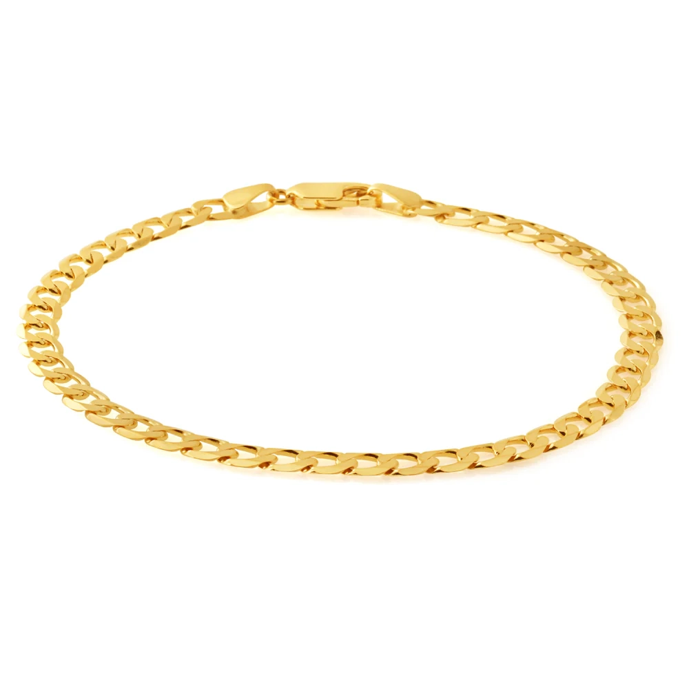 9ct Yellow Gold 21cm Curb Bracelet – Shiels Jewellers