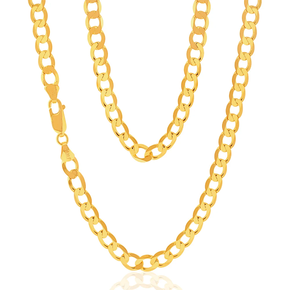 9ct Yellow Gold 55cm Curb Chain – Shiels Jewellers