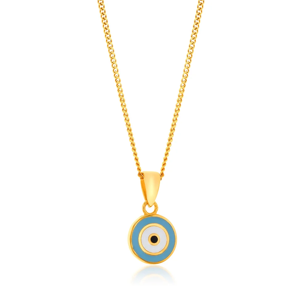 9ct Yellow Gold Evil Eye Double Sided Pendant – Shiels Jewellers