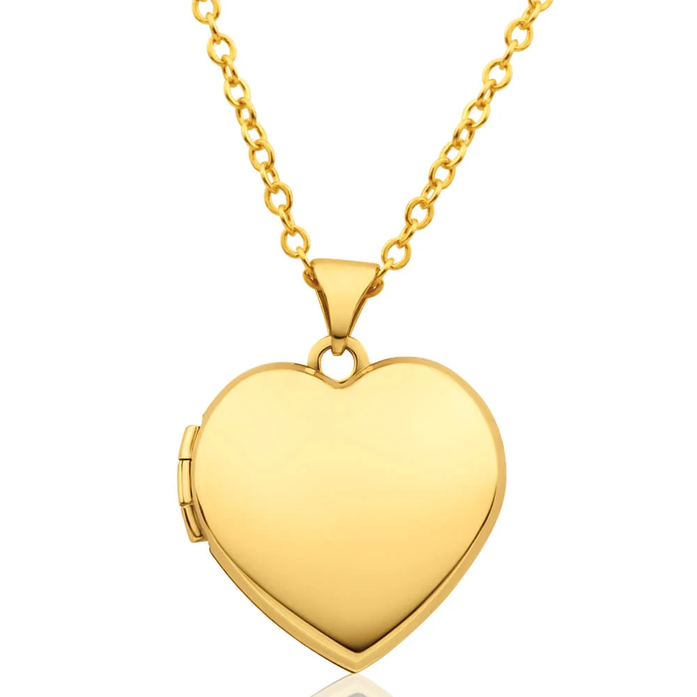 9ct Yellow Gold Heart Shape Plain Locket – Shiels Jewellers