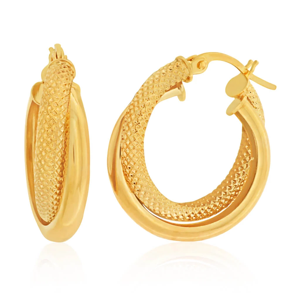 9ct Yellow Gold Hoop "Rianna" Earrings – Shiels Jewellers