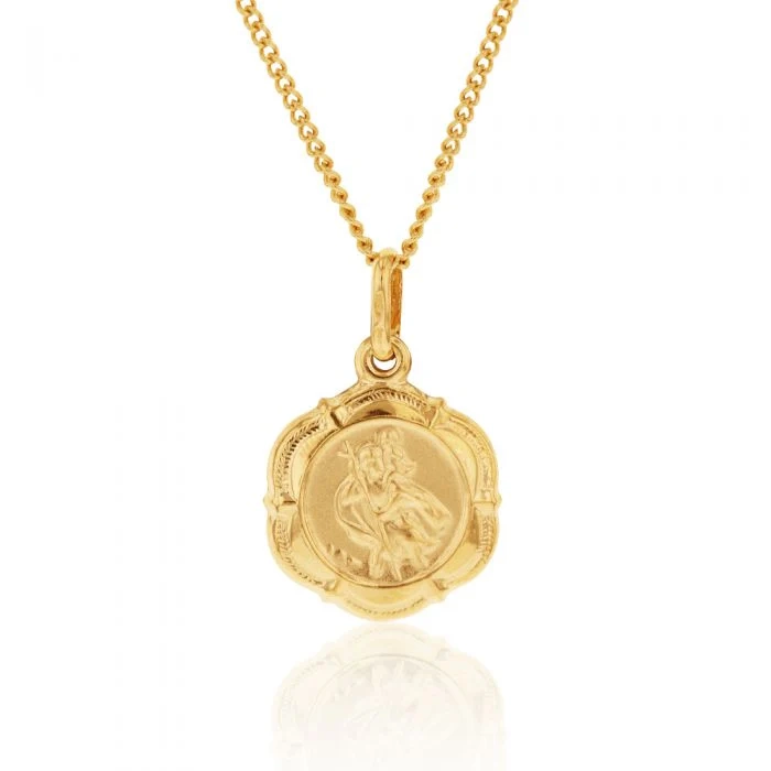 9ct Yellow Gold Saint Christopher Pendant 6 sided – Shiels Jewellers