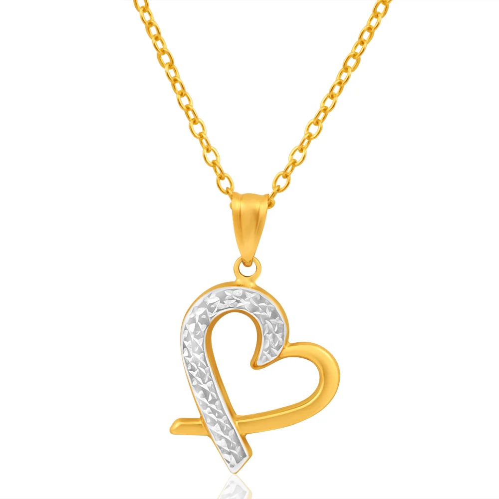 9ct Yellow Gold & White Gold Lovely Pendant – Shiels Jewellers