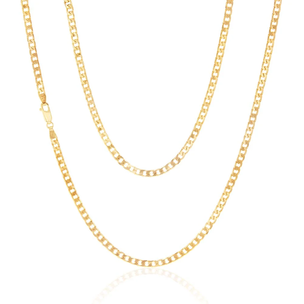 9ct Yellow Solid Gold 120 Gauge Curb 60cm Chain – Shiels Jewellers