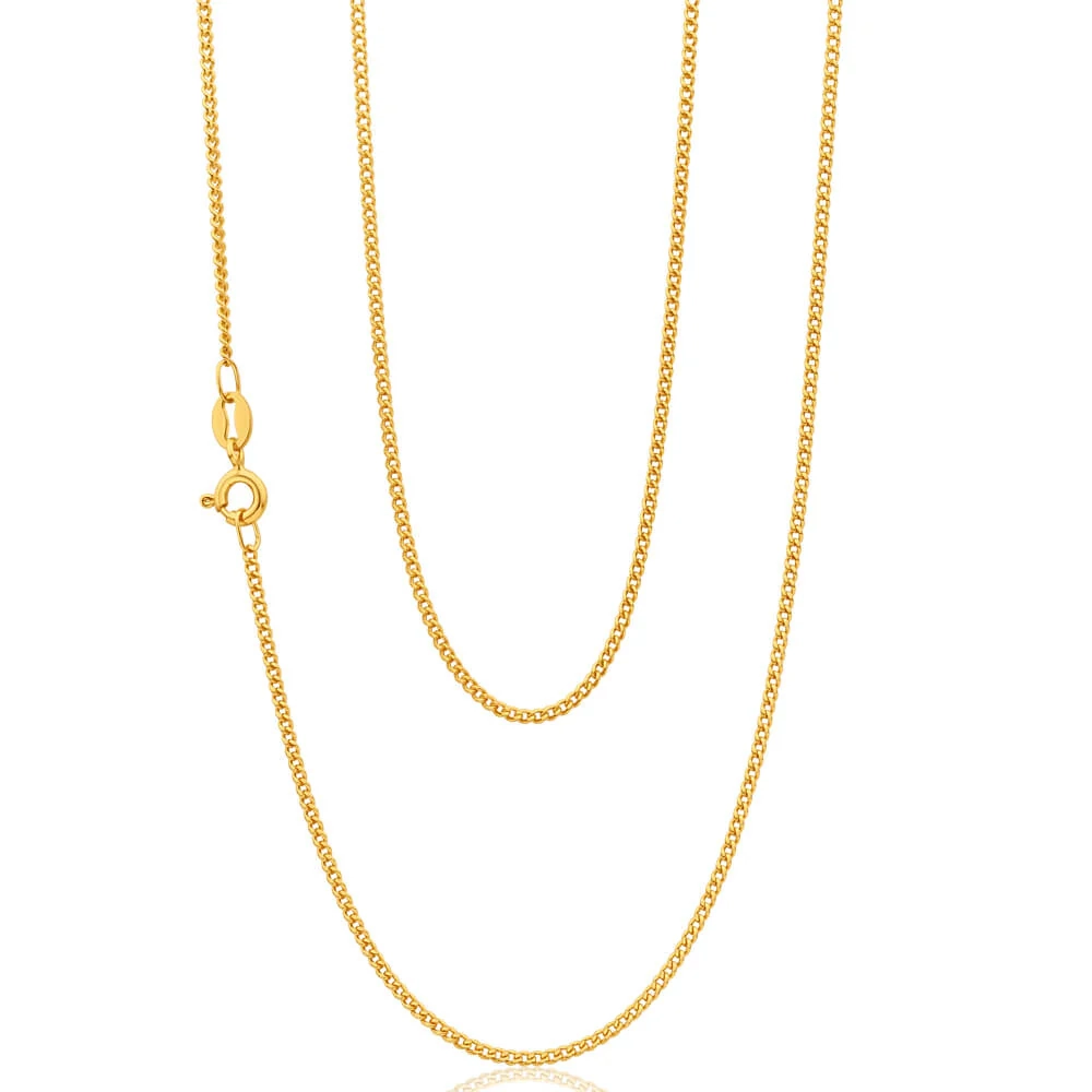 9ct Yellow Solid Gold 50cm 40 Gauge Curb Chain – Shiels Jewellers