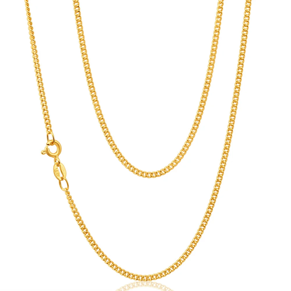 9ct Yellow Solid Gold 65cm 50 Gauge Curb Chain – Shiels Jewellers