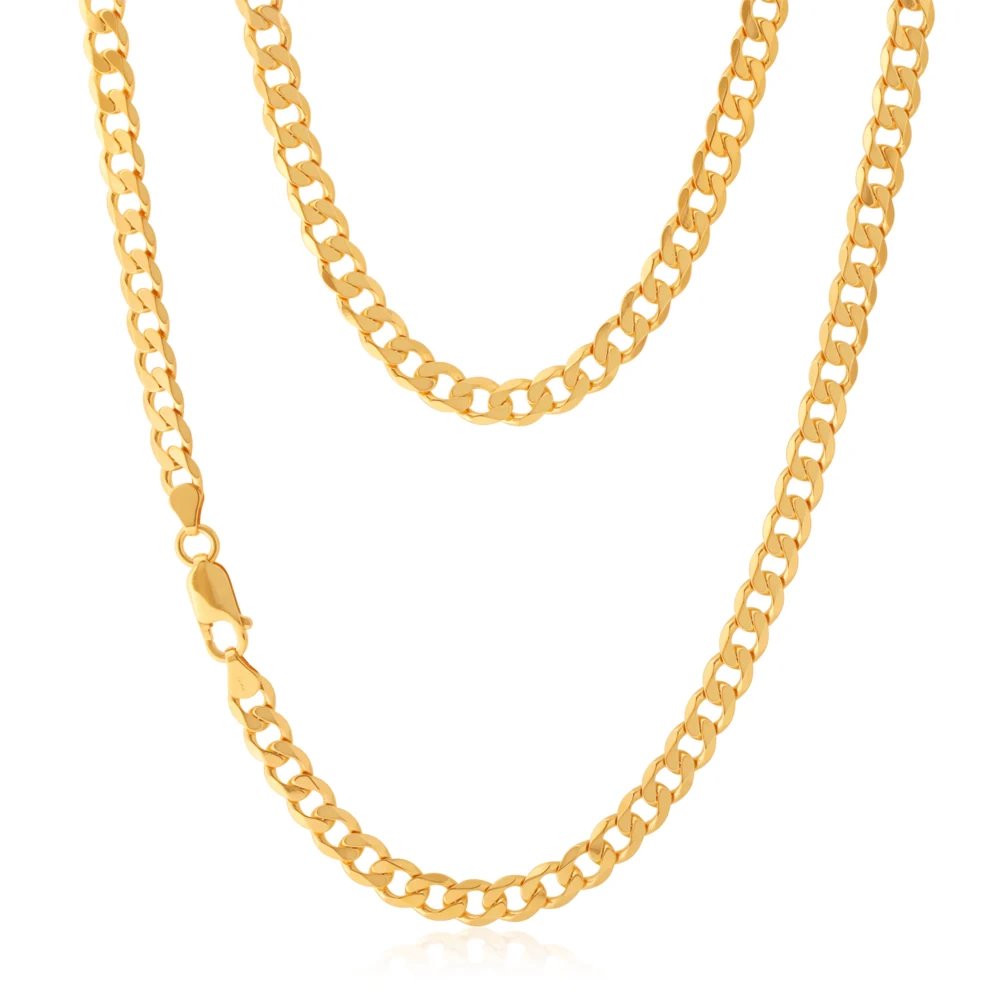 9ct Yellow Solid Gold Curb Chain 150 gauge in 60cm – Shiels Jewellers