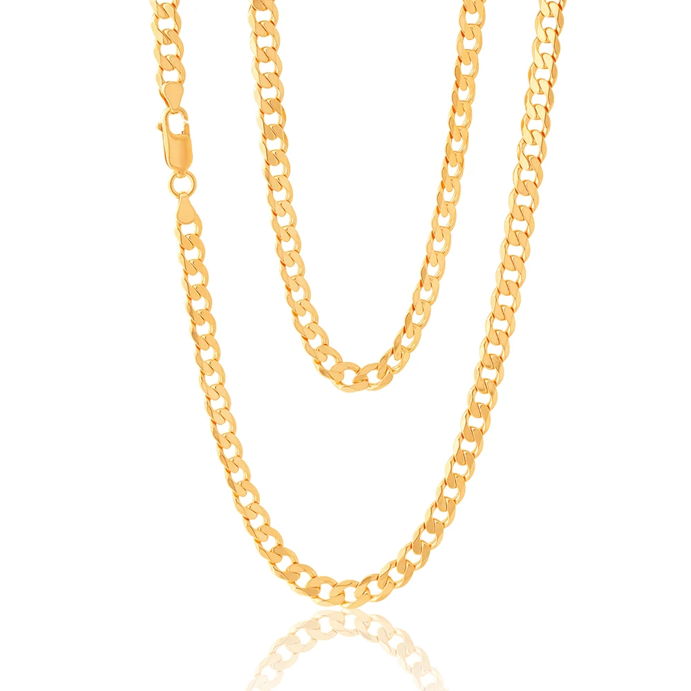 9ct Yellow Solid Gold Curb Chain 50cm in 150 Gauge – Shiels Jewellers