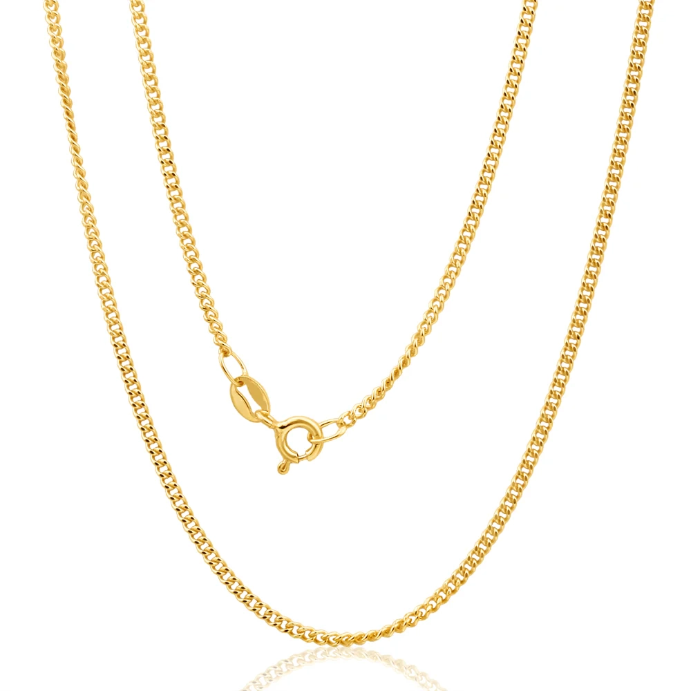 9ct Yellow Solid Gold Curb Dicut 45cm Chain 50Gauge – Shiels Jewellers