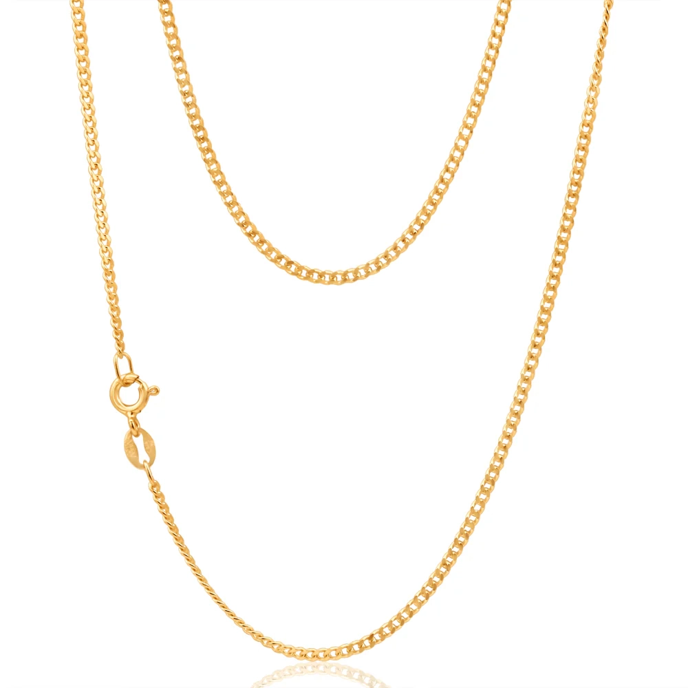 9ct Yellow Solid Gold Curb Dicut 50cm Chain 50Gauge – Shiels Jewellers