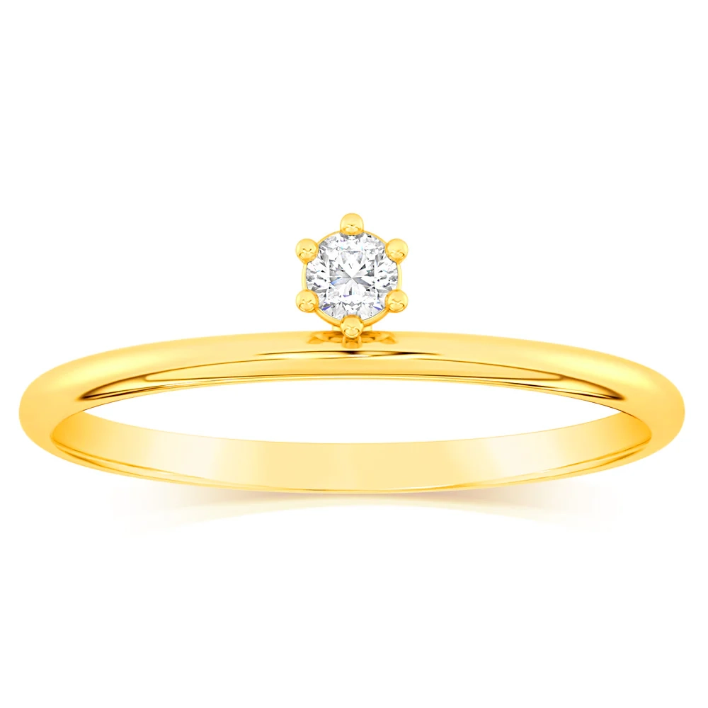 Luminesce Lab Grown 0.05Ct Diamond Ring in 9ct Yellow Gold – Shiels Jewellers