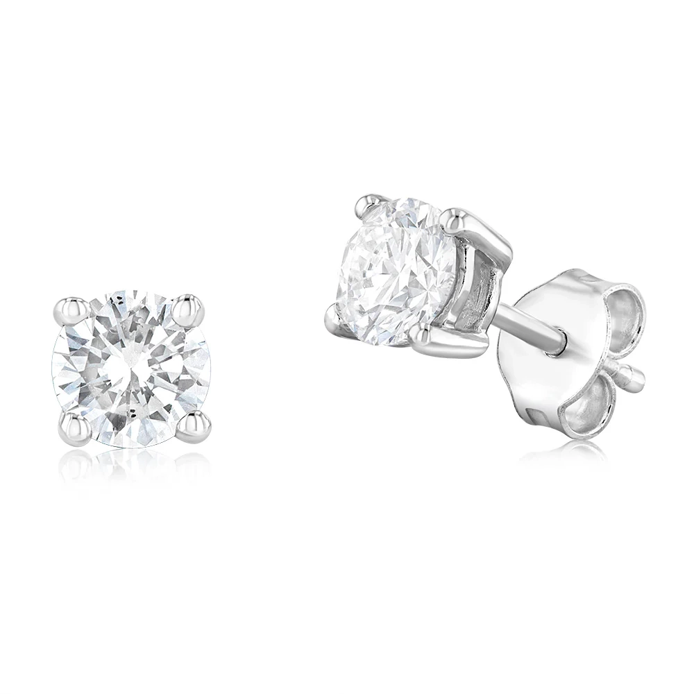 Luminesce Lab Grown 1 Carat Solitaire Diamond Stud Earings in ct Sterl – Shiels Jewellers