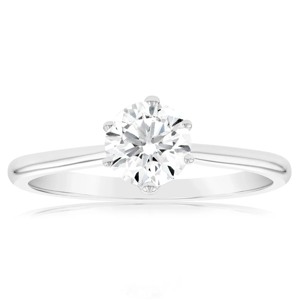 Luminesce Lab Grown 1 Carat Solitaire Engagement Ring in 14ct White Go – Shiels Jewellers