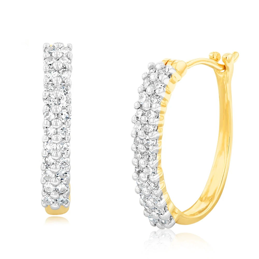 Luminesce Lab Grown 1/3 Carat Diamond Hoop Earrings in 9ct Yellow Gold – Shiels Jewellers