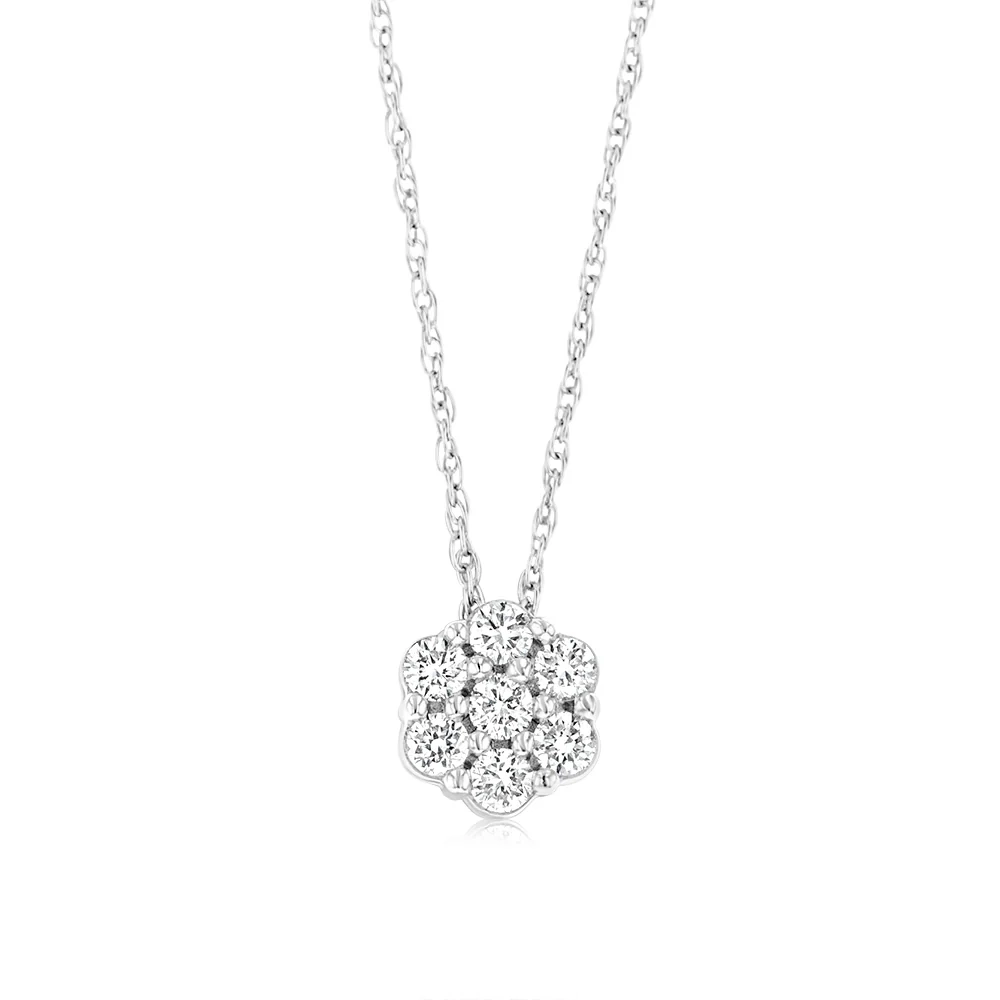 Luminesce Lab Grown 1/3 Carat Flower shaped Diamond Pendant in Sterlin – Shiels Jewellers