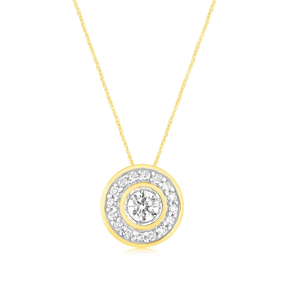 Luminesce Lab Grown 1/4Carat Diamond Bezel Pendant with Chain in 9ct Y – Shiels Jewellers