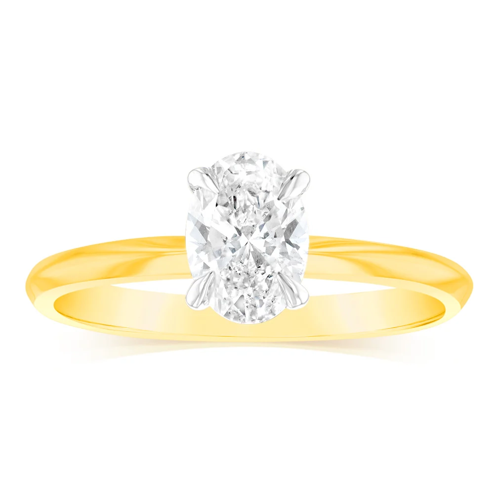 Luminesce Lab Grown 14ct Yellow Gold 1 Carat Oval Certified Solitaire  – Shiels Jewellers