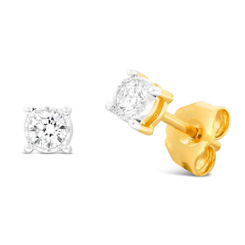 Luminesce Lab Grown Diamond 1/5 Carat Studs in 9ct Yellow Gold – Shiels Jewellers