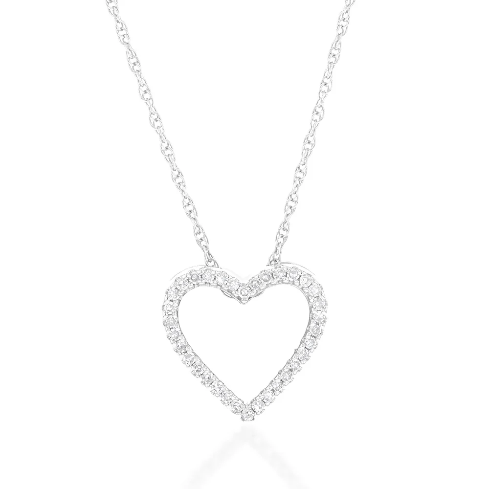 Luminesce Lab Grown Sterling Silver 0.10 Carat Diamond Heart Pendant w – Shiels Jewellers