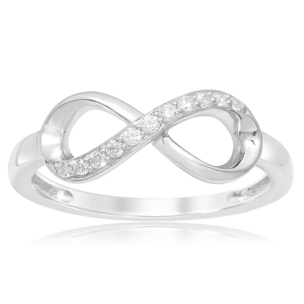 Luminesce Lab Grown Sterling Silver 0.10 Carat Diamond Infinity Ring – Shiels Jewellers