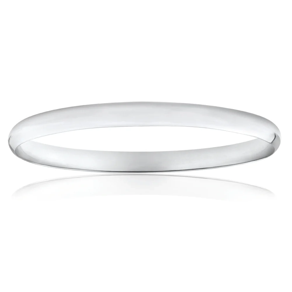 Solid Sterling Silver Plain 6mm Golf 65mm Bangle – Shiels Jewellers