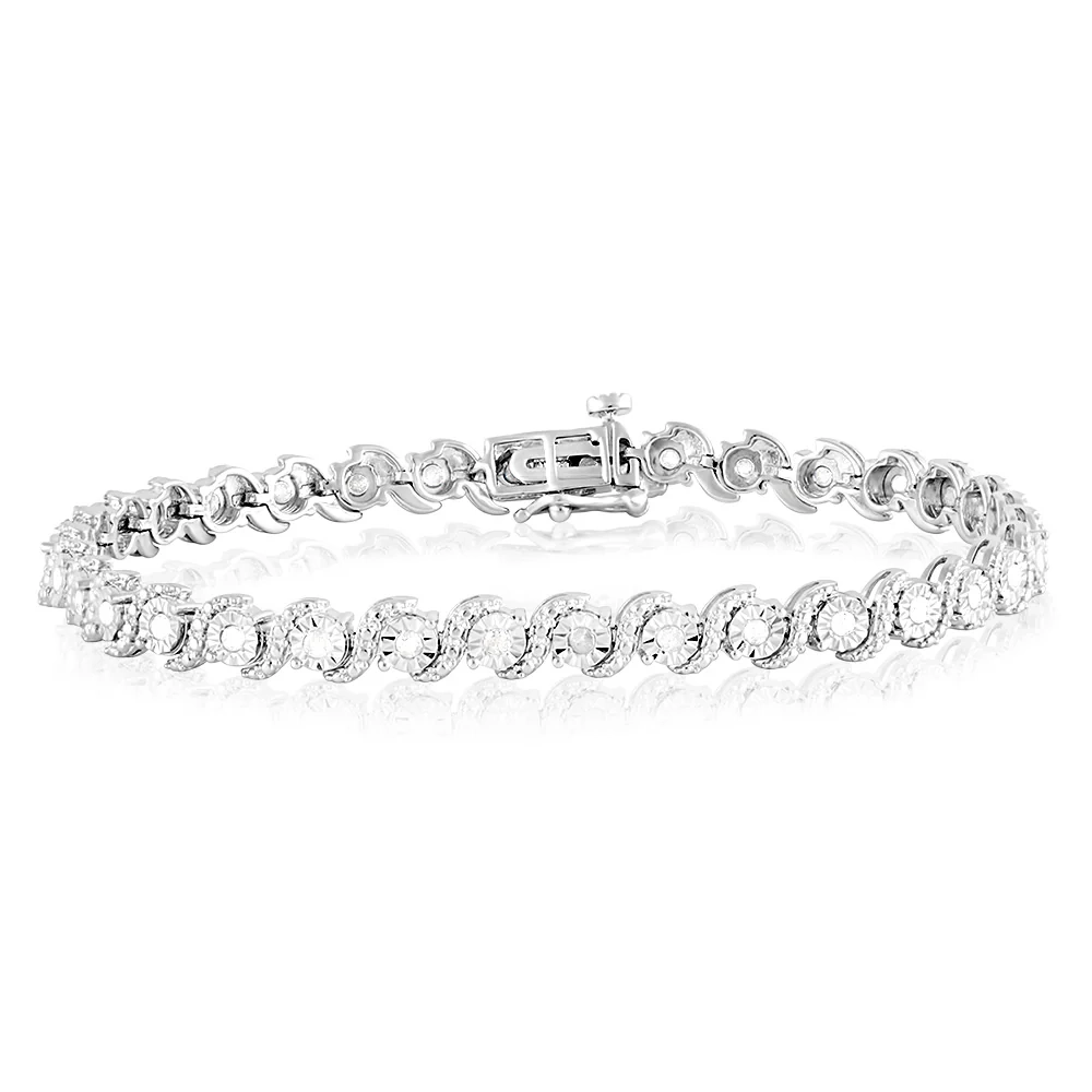 Sterling Silver 0.95 Carat Diamond 19cm Bracelet – Shiels Jewellers