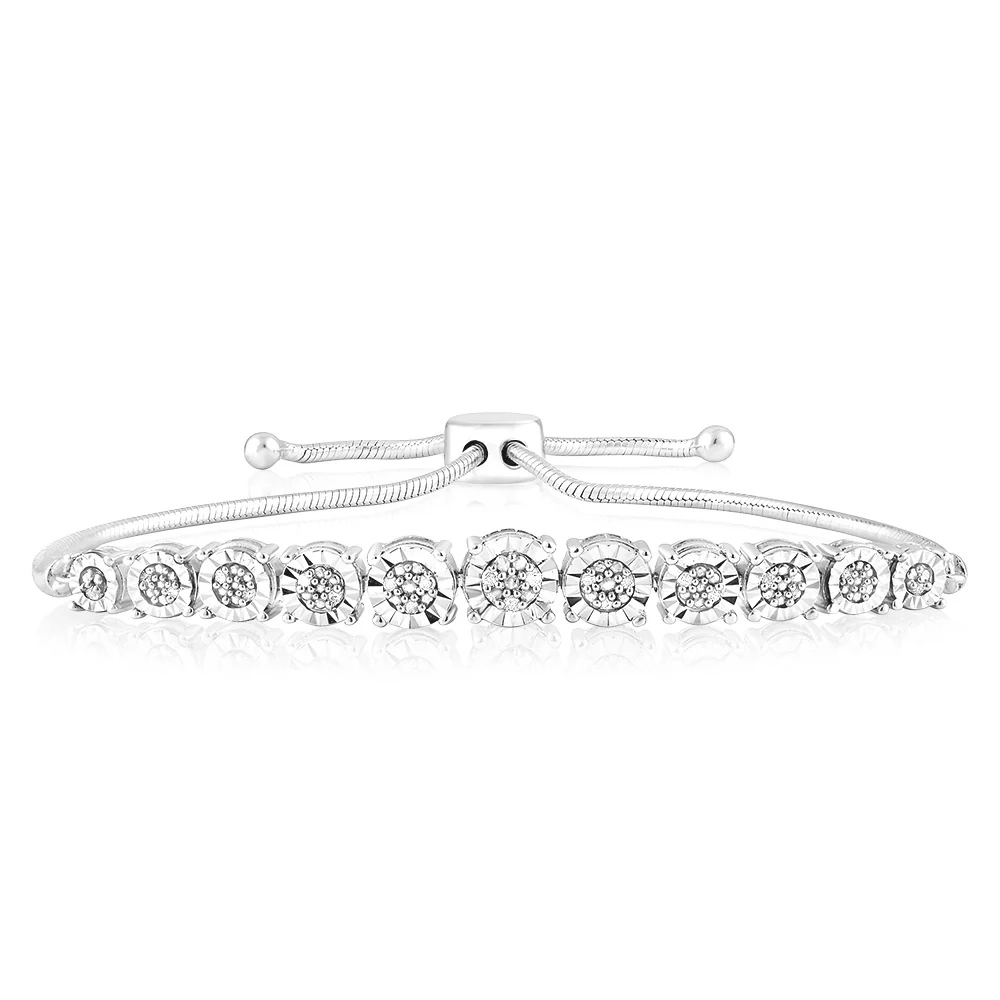 Sterling Silver 1/10 Carat Diamond Silder Bracelet – Shiels Jewellers