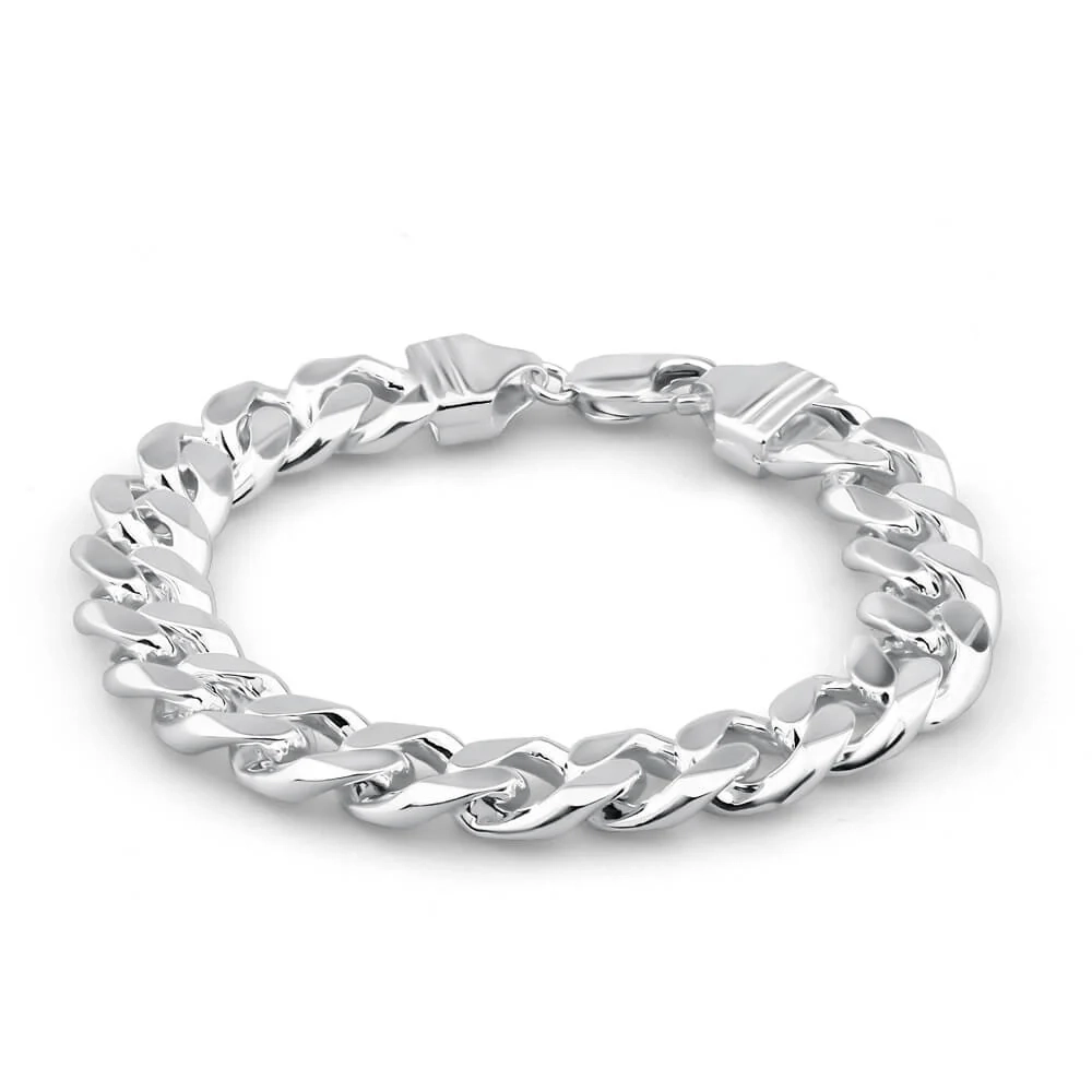 Sterling Silver 350 Gauge Diamond Cut 23cm Curb Bracelet – Shiels Jewellers