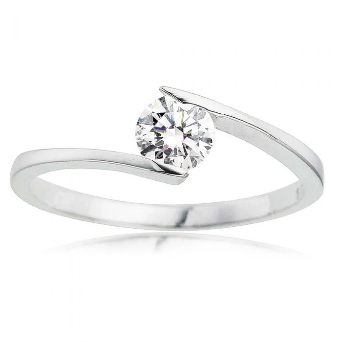 Sterling Silver Cubic Zirconia Bezel Ring – Shiels Jewellers