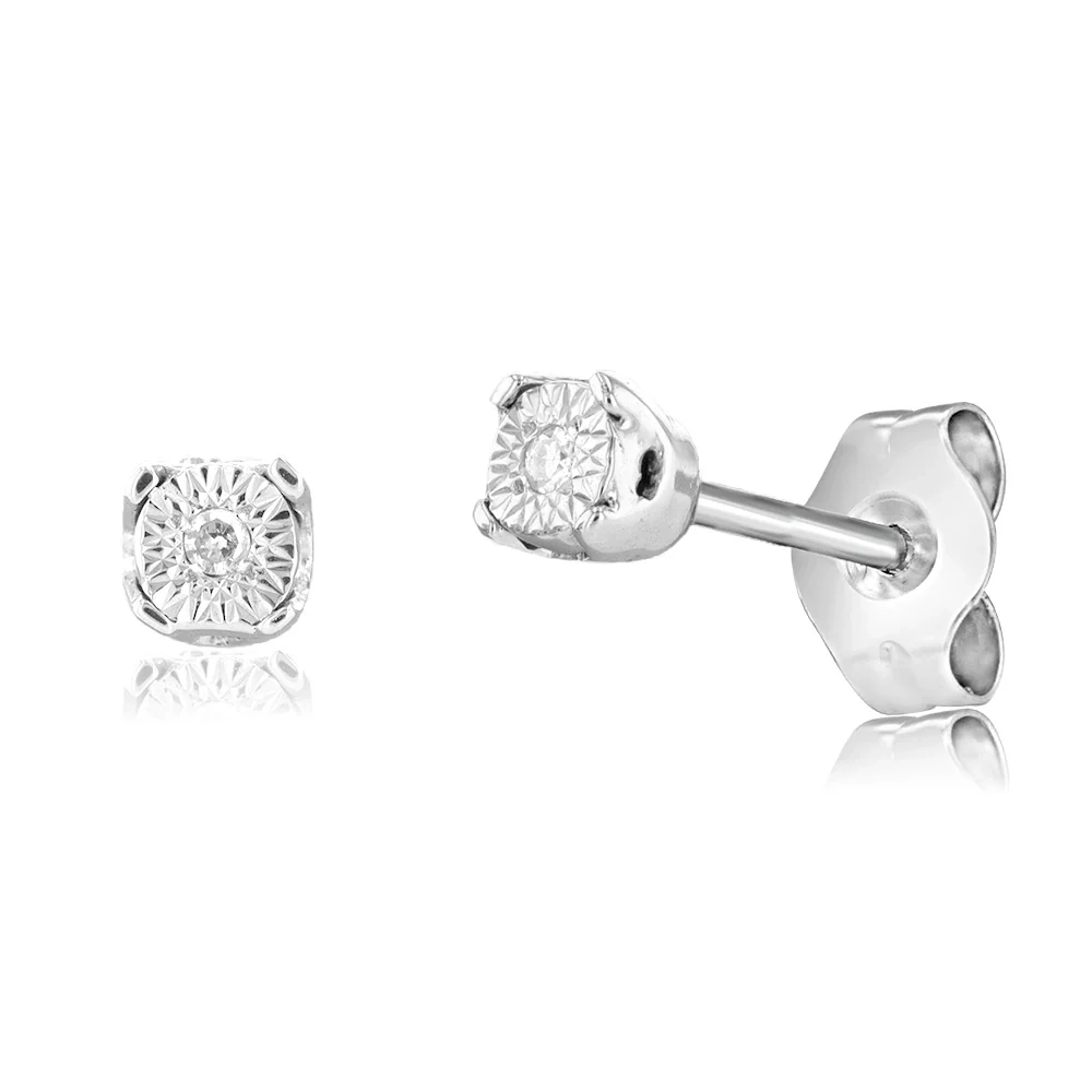 Sterling Silver Diamond Stud Earrings – Shiels Jewellers