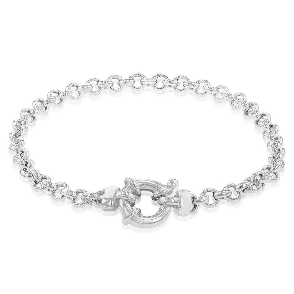 Sterling Silver Fancy 19cm Bracelet With Bolt Ring Clasp – Shiels Jewellers