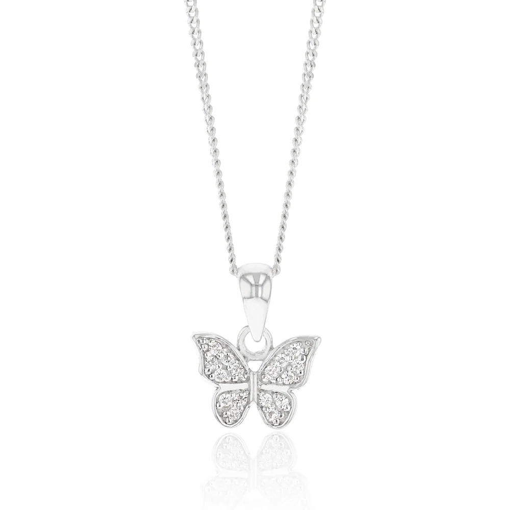 Sterling Silver Zirconia Butterfly Pendant – Shiels Jewellers