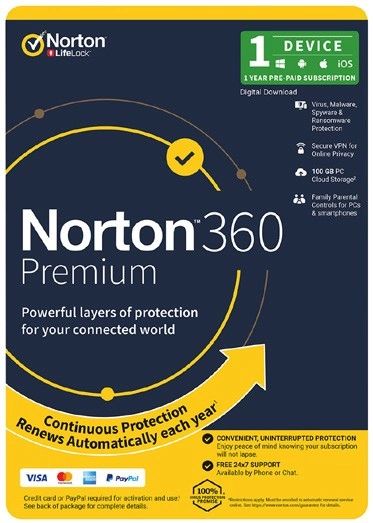 Norton 360 Premium 1 Device 1 Year Download