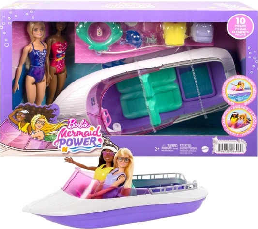 Barbie Mermaid Power Dolls and Boat Set