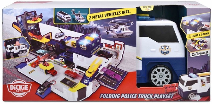 Dickie Toys Folding Police Truck Playset