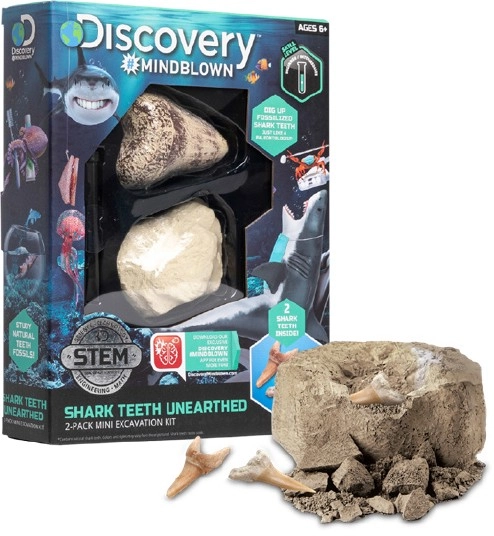 Discovery #Mindblown 2pc Toy Excavation Kit Mini Shark Tooth