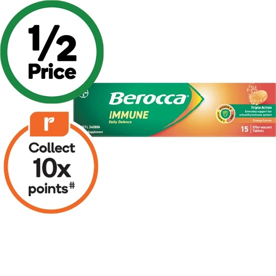 Berocca Immune Daily Defence Effervescent Tablets Pk 15~