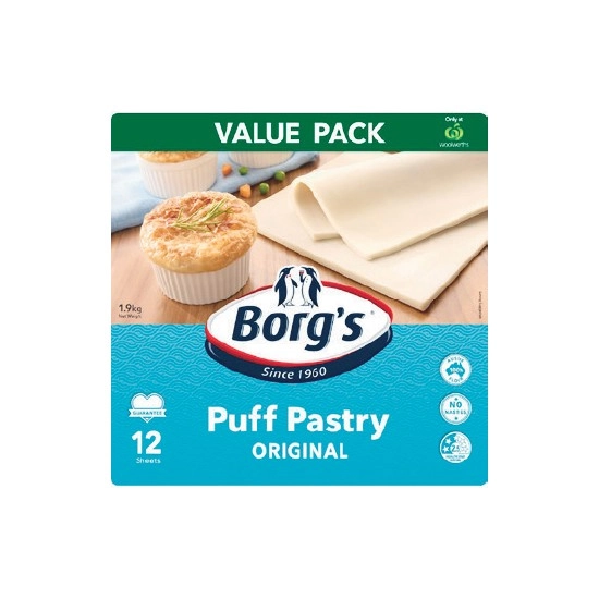 Borg’s Traditional Puff Pastry 1.9 kg – From the Freezer