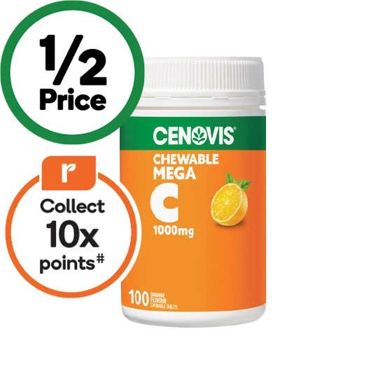 Cenovis Mega C 1000mg Chewable Tablets Pk 100~