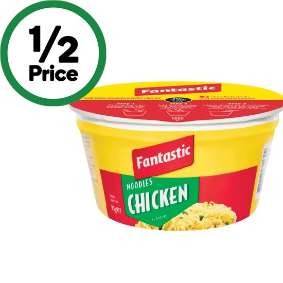 Fantastic Noodles Cups 45-70g or Bowls 85g