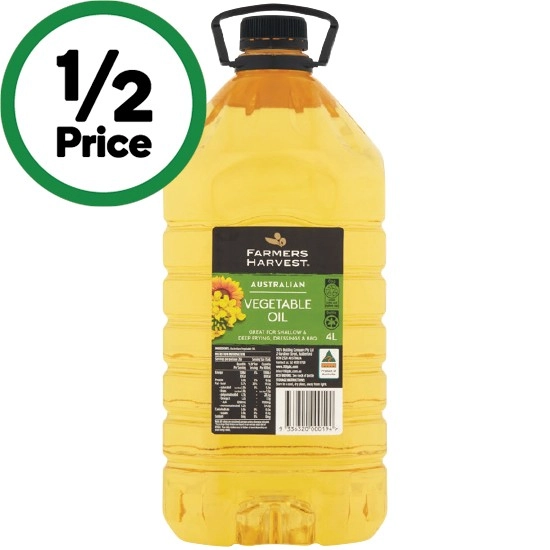 Farmers Harvest Canola, Vegetable or Sunflower Oil 4 Litres