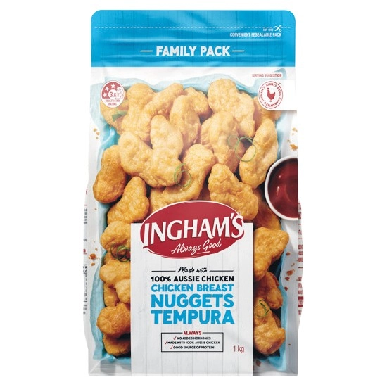 Ingham’s Chicken Original Tenders, Tempura Nuggets or Wing Dings 1 kg