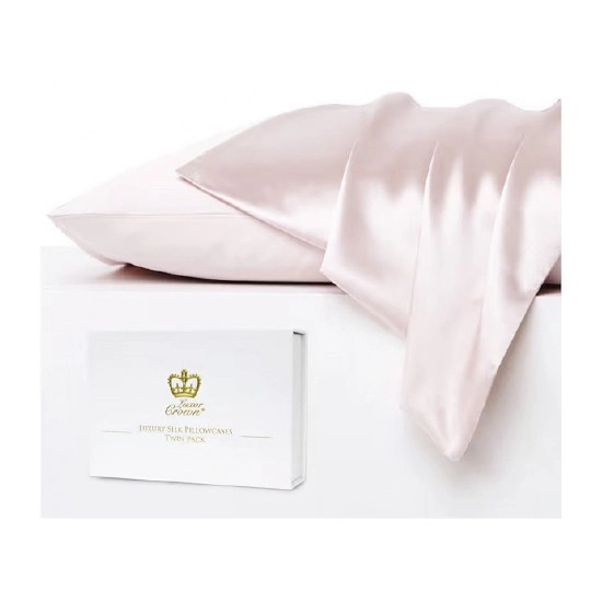 Luxor Crown Set of 2 Mulberry Silk Pillowcases