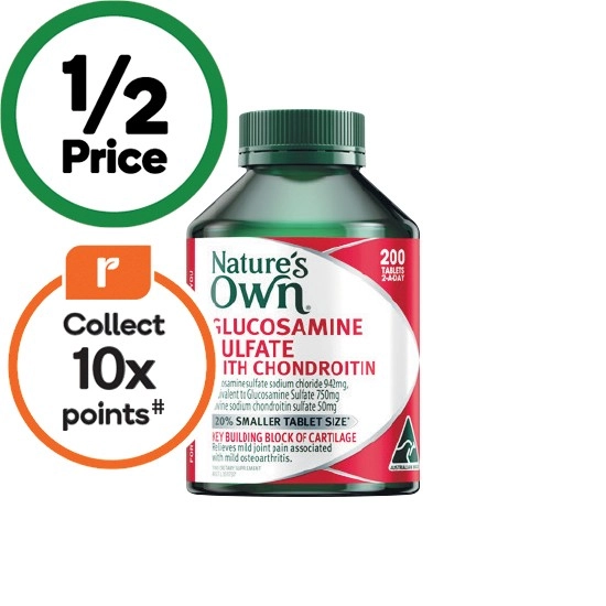 Nature’s Own Glucosamine Sulfate with Chondroitin Tablets Pk 200~