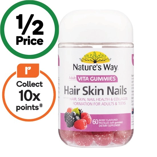 Nature’s Way Hair, Skin & Nails Vita Gummies Pk 60~