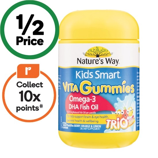 Nature’s Way Kids Smart Vita Gummies Omega-3 Pk 120~