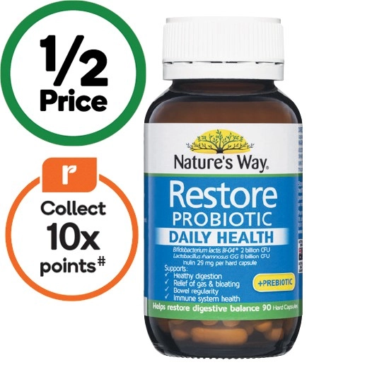 Nature’s Way Restore Probiotic Health Capsules Pk 90~