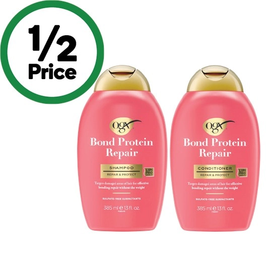 OGX Bond Protein Shampoo or Conditioner 385ml