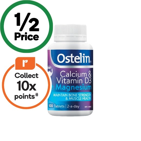 Ostelin Calcium & Vitamin D3 + Magnesium Tablets Pk 100~